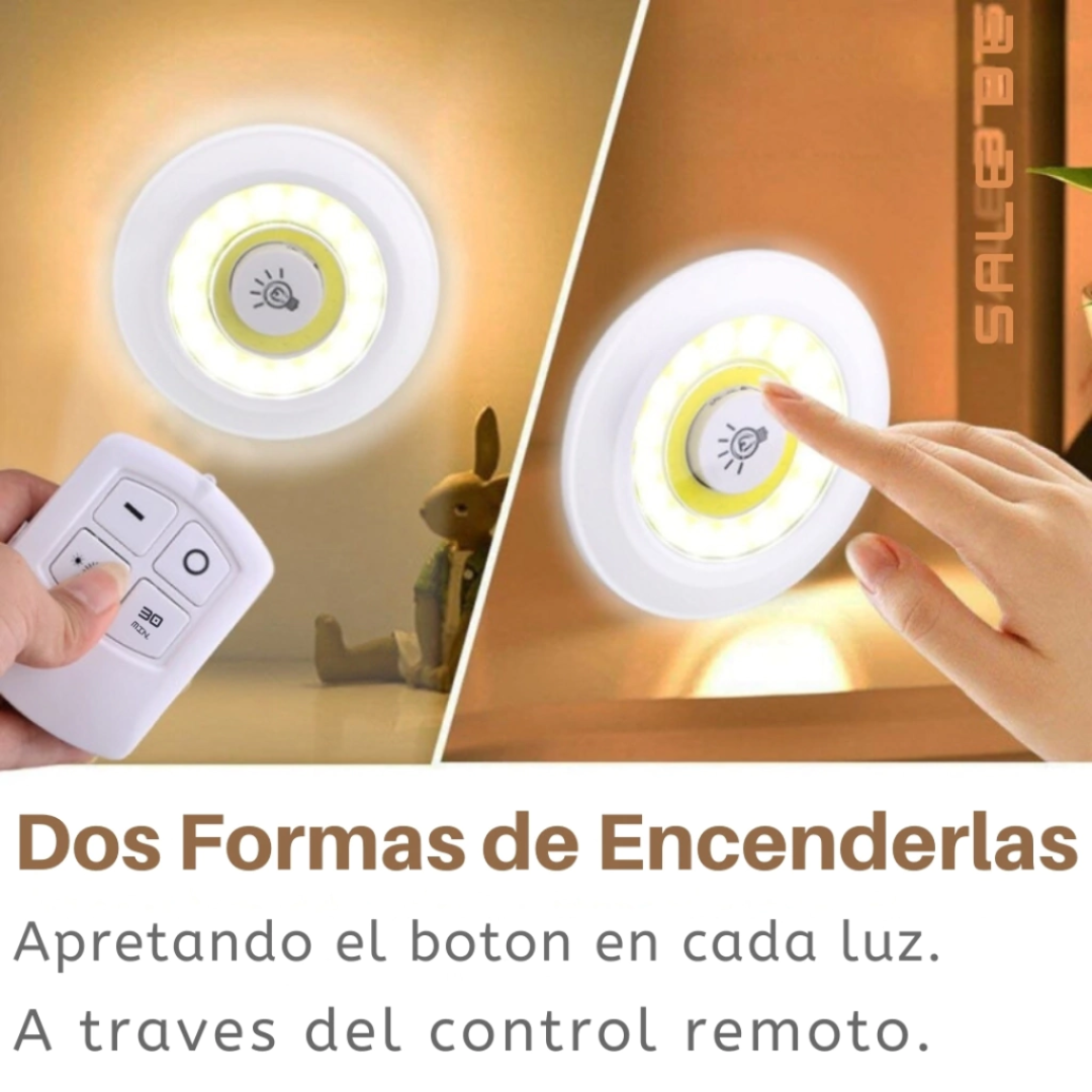 Kit 3 Und. LED Remoto LumaTouch™ - Luz donde la necesites, sin enchufes, sin límites.