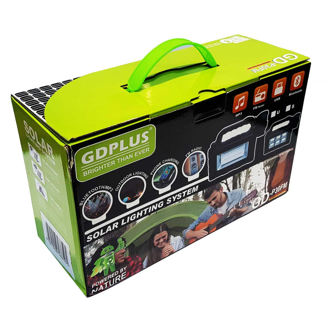 CENTRAL ELÉCTRICA SOLAR CON RADIO BT, LÁMPARA Y FOCOS – Energía, luz y conexión donde la necesites