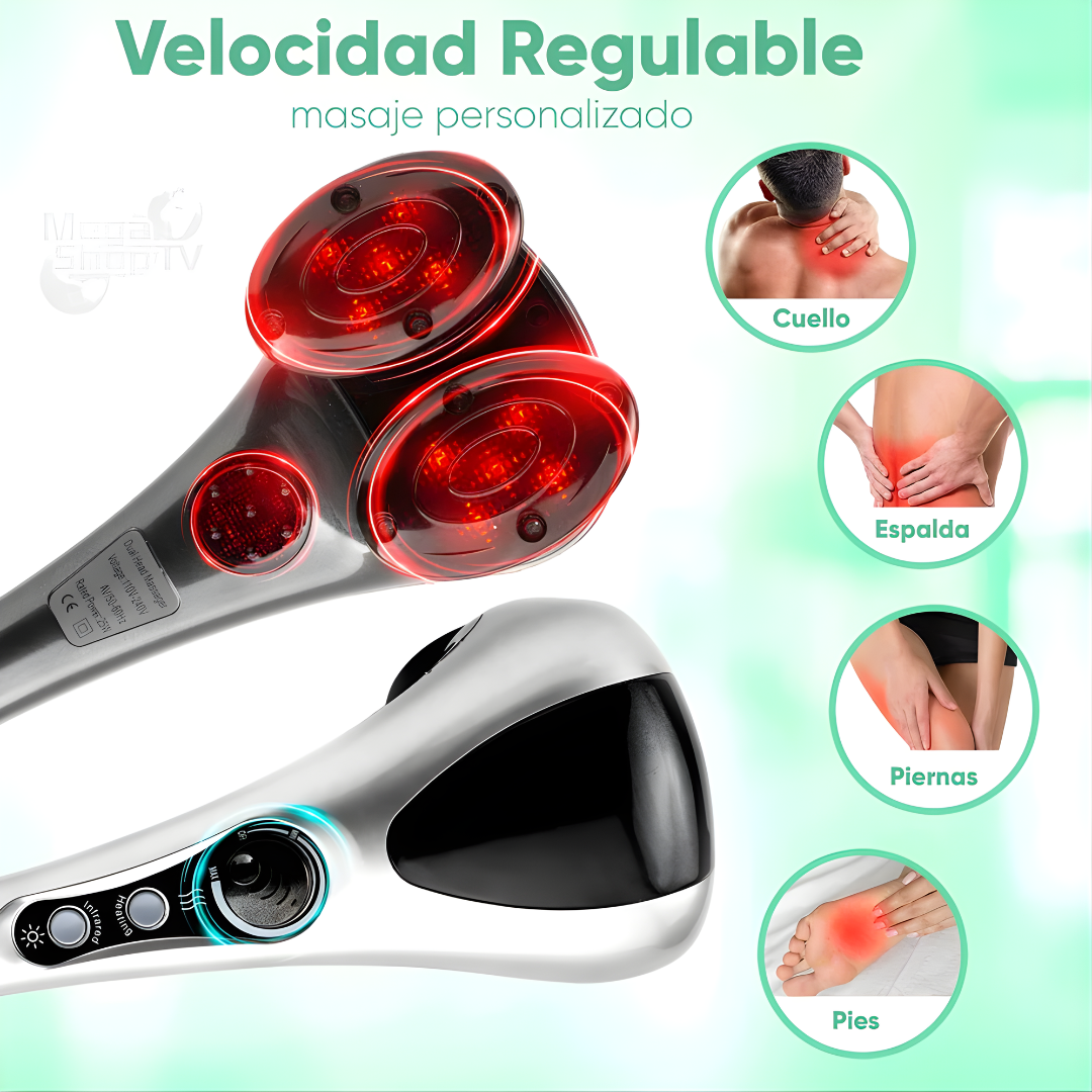 MASAJEADOR ELÉCTRICO DOBLE CABEZAL PRO – Relaja, alivia y renueva tu cuerpo en minutos