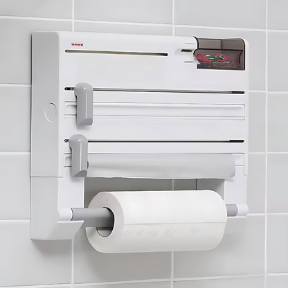 DISPENSADOR ORGANIZADOR – Todo en su lugar con un solo accesorio de pared