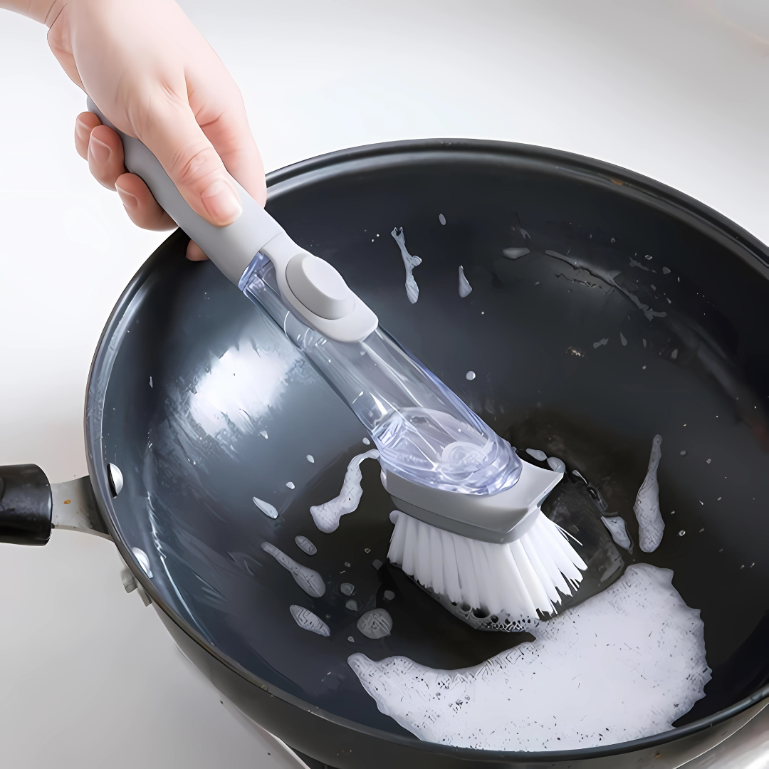 CEPILLO DISPENSA JABÓN – Limpieza profunda con un solo toque