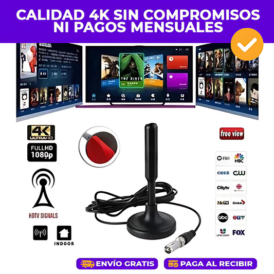 Antena TV AirSignal Pro - Conéctate a la señal sin complicaciones, sin cuotas mensuales y con máxima calidad.